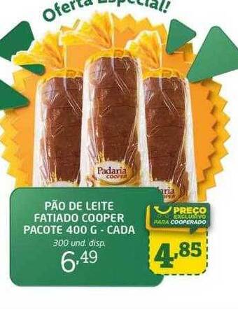 Cooper Pão de leite fatiado cooper oferta