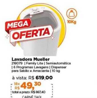 Lojas TaQi Lavadora mueller oferta