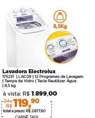 Lojas TaQi Lavadora electrolux oferta