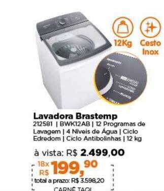 Lojas TaQi Lavadora brastemp oferta