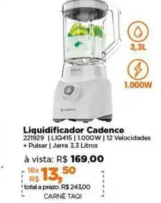 Lojas TaQi Liquidificador cadence oferta