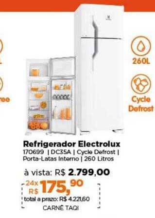 Lojas TaQi Refrigerador electrolux oferta