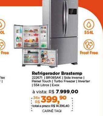 Lojas TaQi Refrigerador brastemp oferta