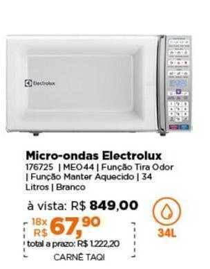 Lojas TaQi Micro-ondas electrolux oferta
