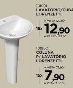 Benoit Lavátorio cuba lorenzetti coluna p lavatório lorenzetti oferta