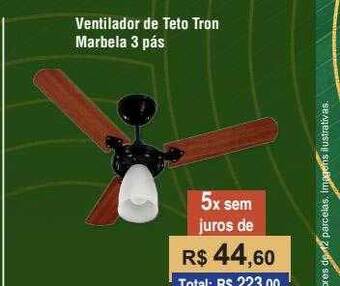 Ventilador de teto tron marbela 3 pás