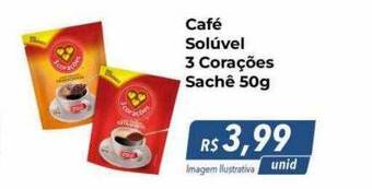 Hiper Moreira Café solúvel 3 corações oferta