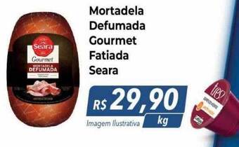 Hiper Moreira Mortadela defumada gourmet fatiada seara oferta