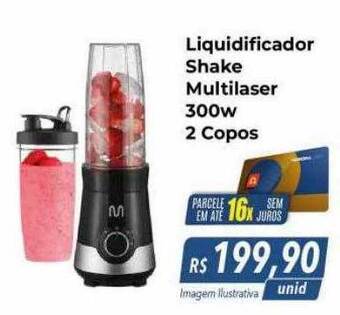 Liquidificador shake multilaser 300w 2 copos