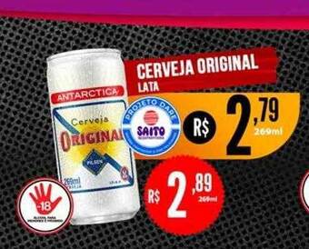 Saito Supermercados Cerveja original lata oferta