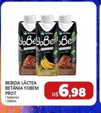Bebida láctea betânia yobem prot sabores