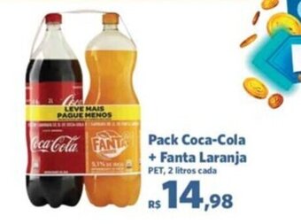 Sam's Club Pack Coca Cola + Fanta Laranja 2L oferta