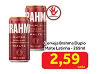 Shibata Supermercados Cerveja Brahma Duplo Malte Latinha 269ml oferta