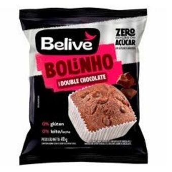 Bolinho belive zero açucar, gluten e lactose double chocolate 40g