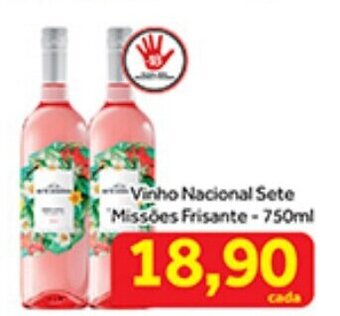 Shibata Supermercados Vinho Nacional Sete Missões Frisante 750ml oferta
