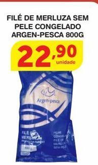 Roldão Filé de merluza sem pele congelado argen-pesca 800g oferta