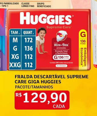 Assaí Atacadista Fralda Descartável Supreme Care Giga Huggies oferta