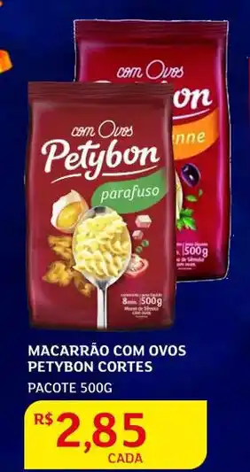 Assaí Atacadista Macarrão com ovos Petybon Cortes 500g oferta