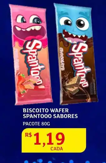 Assaí Atacadista Biscoito Wafer Spantooo Sabores 80g oferta