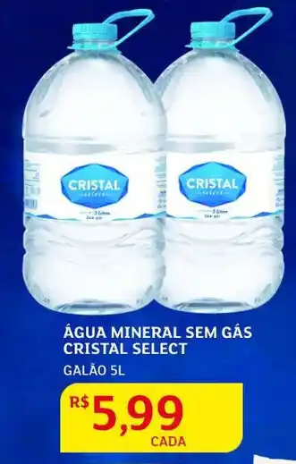 Assaí Atacadista Água Mineral Sem gás Crystal Select 5L oferta