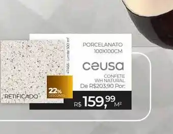 ABC da Construção Porcelanato 100x100cm ceusa 22% desconto oferta