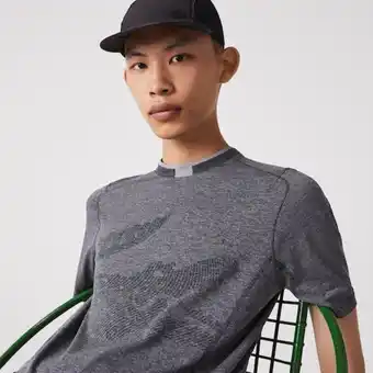Lacoste Camiseta masculina com efeito tricô, decote careca e estampa de crocodilo oferta