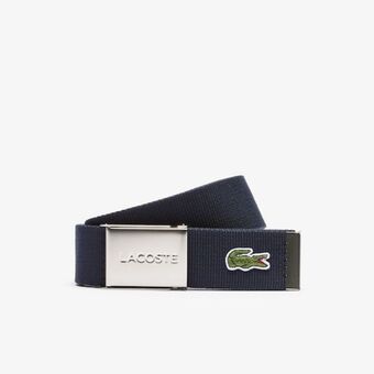 Lacoste Cinto masculino made in france em tecido com fivela com gravação lacoste oferta