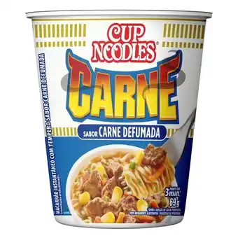 Macarrão instantâneo carne defumada nissin cup noodles copo 69g