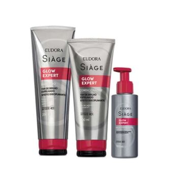 Eudora Combo glow expert: shampoo 250ml + condicionador 200ml + balm disciplinante 100ml oferta