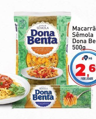 Tonin Superatacado Macarrão sêmola dona benta 500g oferta