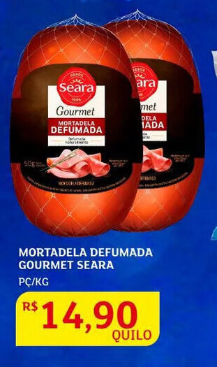 Assaí Atacadista Mortadela Defumada Gourmet Seara 1kg oferta