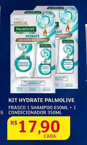 Assaí Atacadista Kit Hydrate Palmolive 1 SHampoo 650ml + 1 Condicionador 350ml oferta