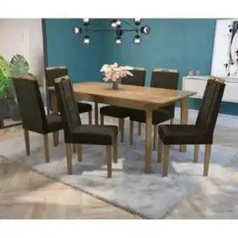 Sipolatti Conjunto de jantar 6 cadeiras kappesberg mesa 180 x 90 cm oferta
