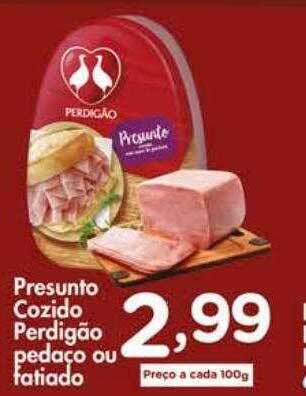 Confiança Supermercados Presunto cozido perdigão pedaço ou fatiado oferta