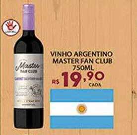 Supermercado Porecatu Vinho argentino master fan club oferta