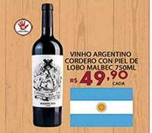 Supermercado Porecatu Vinho argentino cordero con piel de lobo malbec oferta