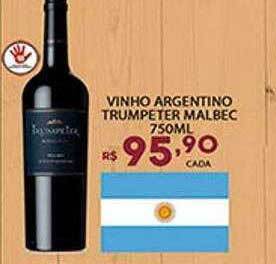 Supermercado Porecatu Vinho argentino trumpeter malbec oferta