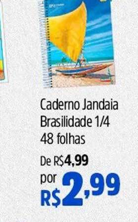 Caderno jandaia brasilidade 1 4 48 folhas