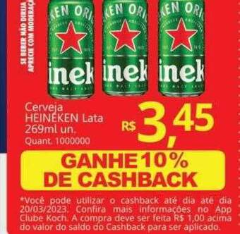 Supermercados Koch Cerveja heineken lata oferta