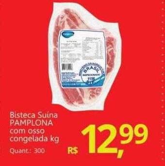 Bisteca suína pamplona com osso congelada kg