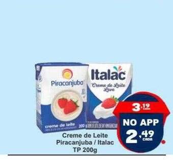 Rede Super Compras Creme de leite piracanjuba italac tp oferta
