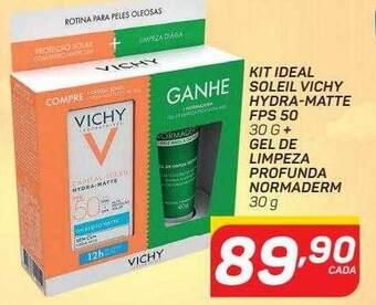 Kit ideal soleil vichy hydra-matte fps 50 + gel de limpeza profunda normaderm