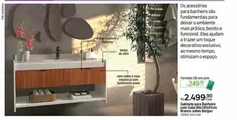 Leroy Merlin Gabinete para banheiro com cuba 60x120x51cm branco julien bergan oferta