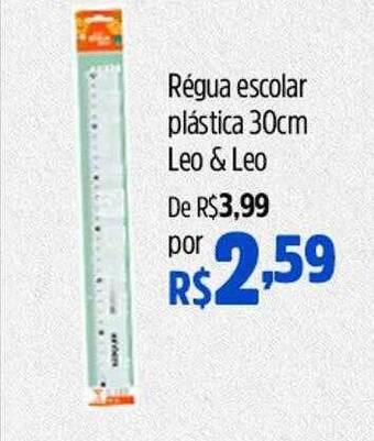 Régua escolar plástica 30cm leo & leo