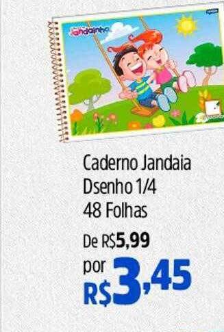 Supermercados Baklizi Caderno jandaia desenho 1 4 48 folhas oferta