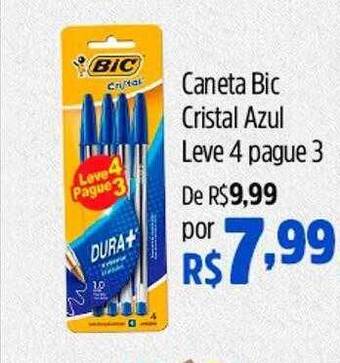 Caneta bic cristal azul leve 4 pague 3