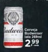 Rossi Supermercado Cerveja Budweiser lata 269ml oferta