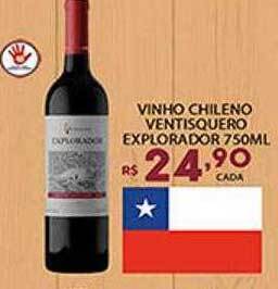 Supermercado Porecatu Vinho chileno ventisquero explorador oferta