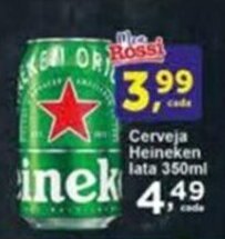 Rossi Supermercado Cerveja Heineken lata 350ml oferta