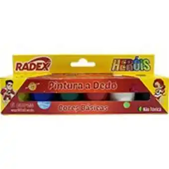 Tinta para pintura a dedo, 6 cores, 2575, radex - et 6 un